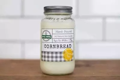 cornbread scented candle from ogle brothers general store