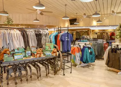 racks of clothes at ogle brothers general store