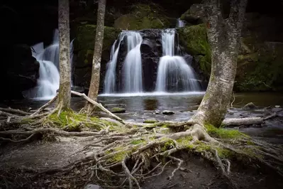 indian flats falls in the smoky mountains