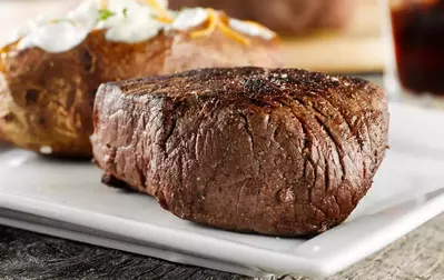 grilled steak and baked potato