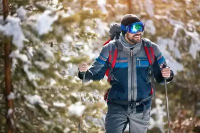 man-hiking-during-the-winter